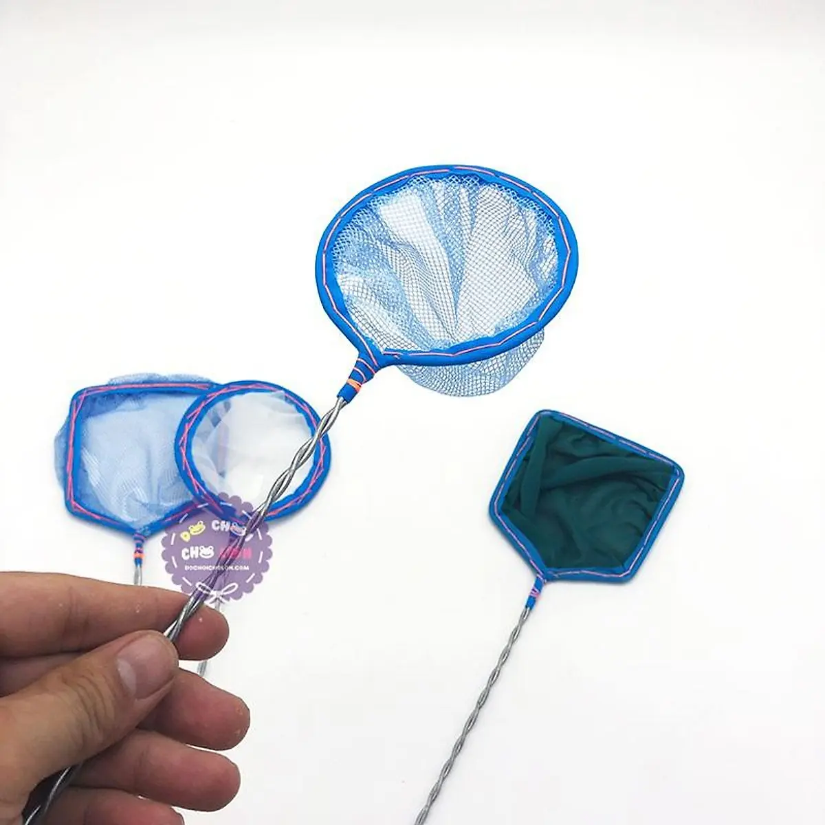 Vợt bắt cá vuông, tròn cán dài 27 cm