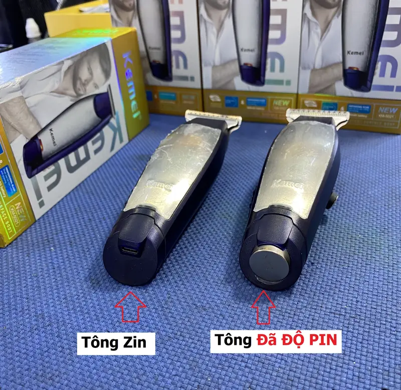 Tông Đơ Bấm Viền Kemei 5021 bản ĐỘ PIN, MÀI CHUỐT LƯỠI 1