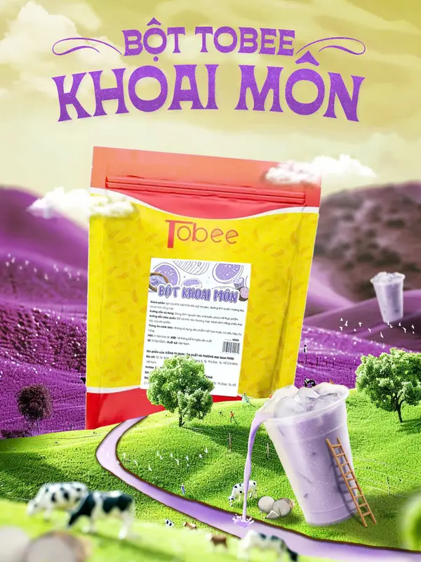 Bột Khoai Môn Tobee - Pha Latte, Trà Sữa Khoai Môn - Gói 500g - Thơm Ngon - Tiện lợi -  TOBEE FOOD bột khoai môn tobee, khoai môn latte 5