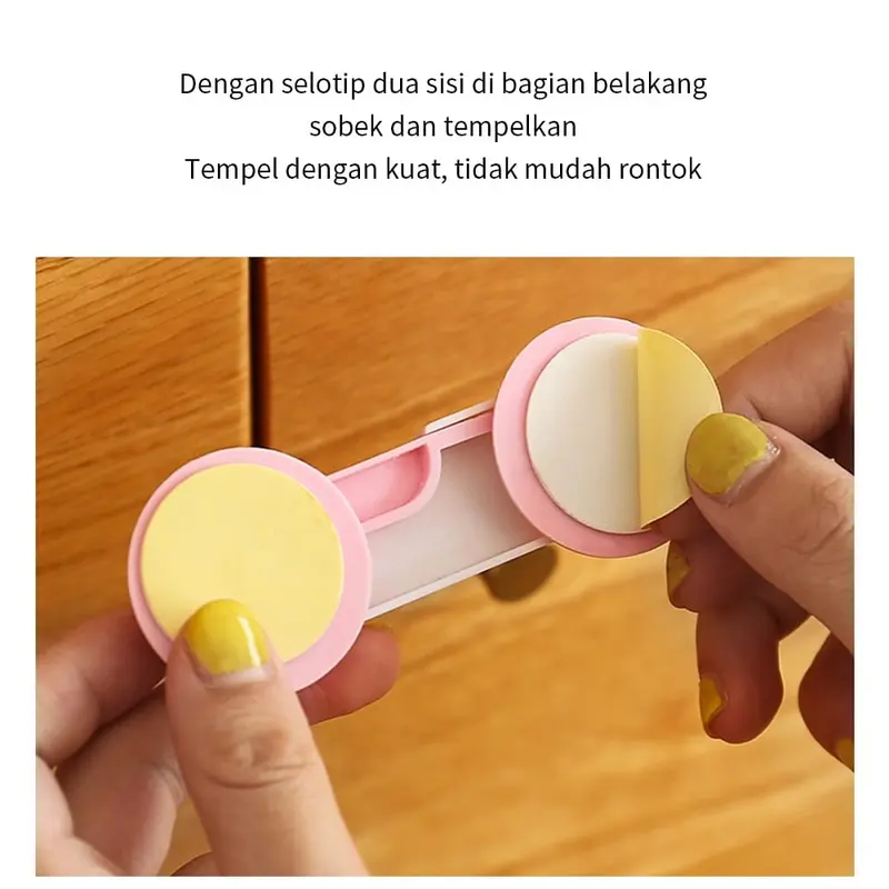 Kunci Pengaman Laci Lemari Kulkas / Pengaman Pintu Kulkas Lemari / 3m Adhesive Child Lock / Baby Safety 2