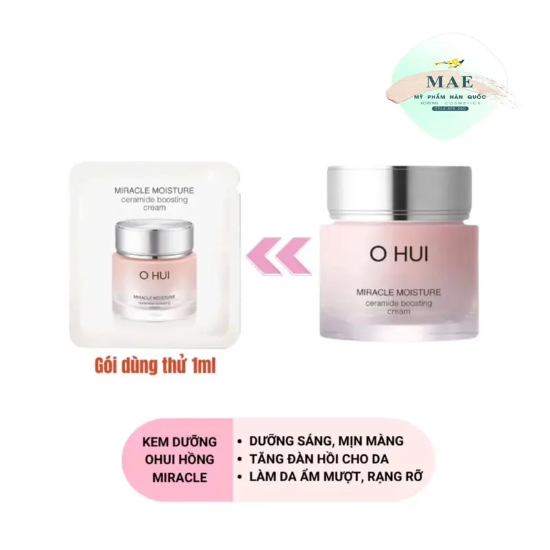 [10 Gói] Sample Kem OHUI Hồng trắng hồng căng bóng dưỡng ẩm chuyên sâu 1ML