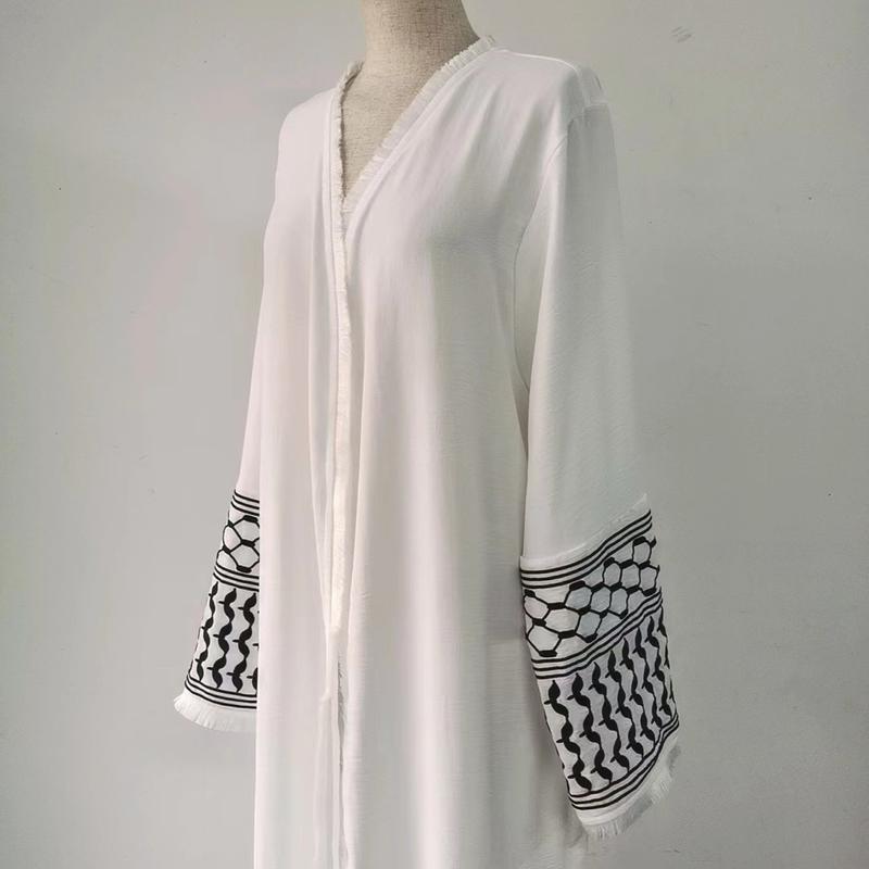 Product Introduction of Minimally embroidered cardigan with beard dress lace 23