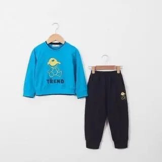 Bộ Thun Dài Tay Bé Trai In Hình Gấu Trend