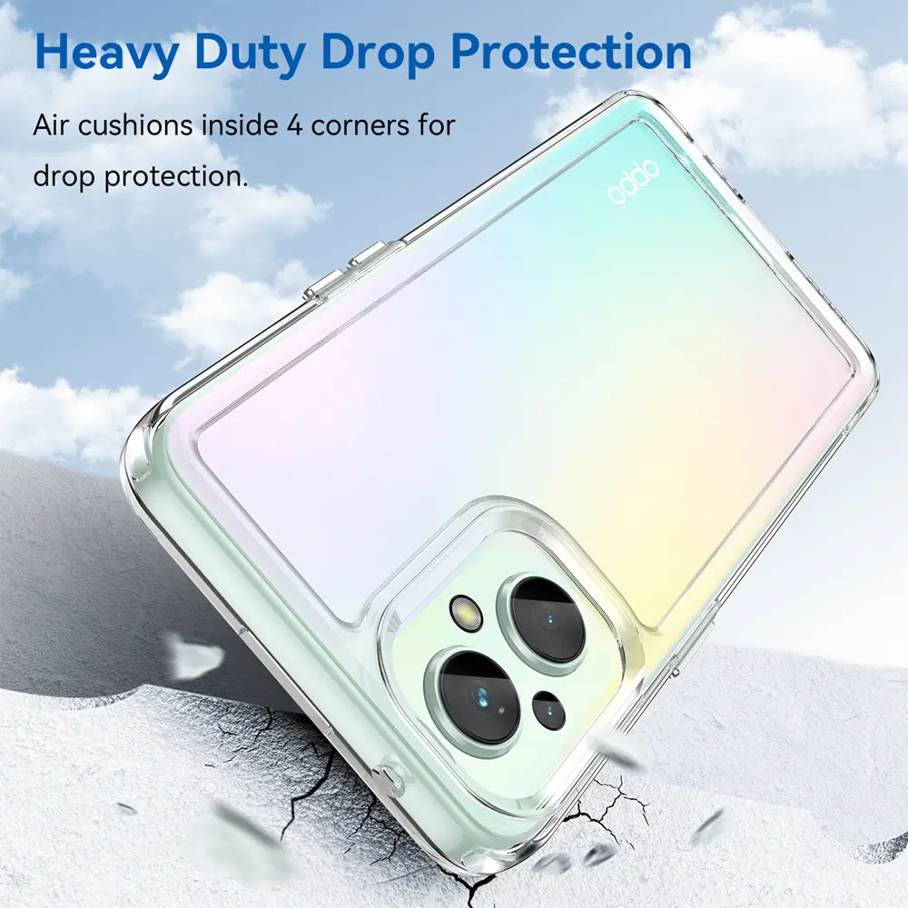 Transparent Shockproof Case for OPPO Reno8 Z 5G 8 Lite 7 Pro 7 Z Clear Soft TPU Silicone Phone Cover for OPPO F21 Pro 5G