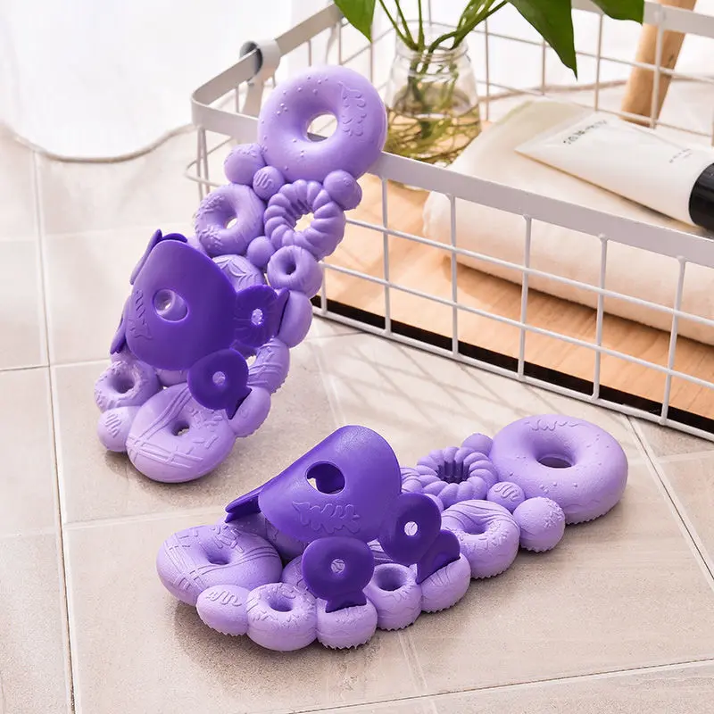 Dép Đi Trong Phòng Tắm Chống Trượt, Dành Cho Nữ, Mùa Hè Trong Nhà, Nhanh Khô, Đế Mềm, Dép Ngầu Thiết Kế Khoét Lỗ Donut, Dép Thoát Nước, Năm 2025