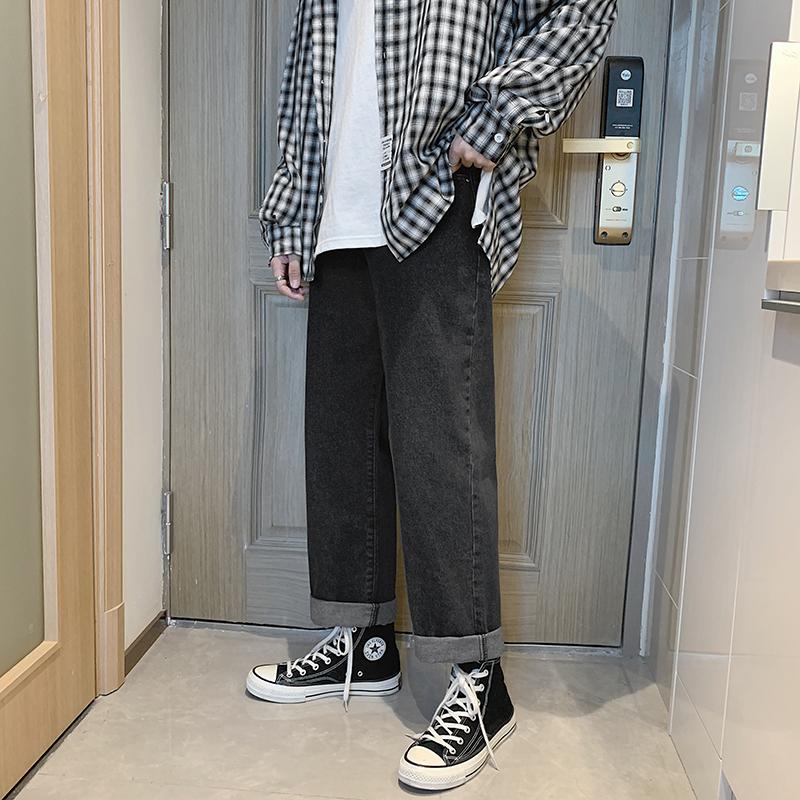 Celana Jeans Pria Oversize Celana Panjang Pria Dewasa  Kulot Casual Hitam Straight Jeans Jumbo Celana Jeans Putih Wide Leg Pants Biru Baggy Boyfriend Pants Korean Style Denim Warna Blue Basic Promo Black s m l xl xxl xxxl 6