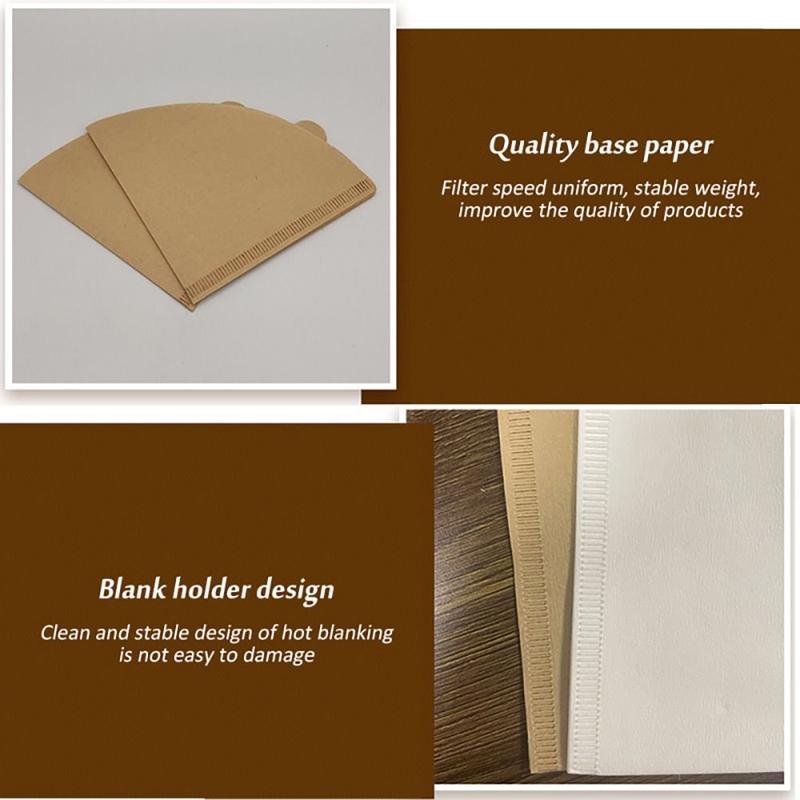 Product Introduction of 40/100Pcs Portable Household Cafe Tools Coffee Filter Paper Wood Pulp Pull-out Drip Hand-brewed Coffee Disposable V-Shape U-Shape Hand Drip Paper 22