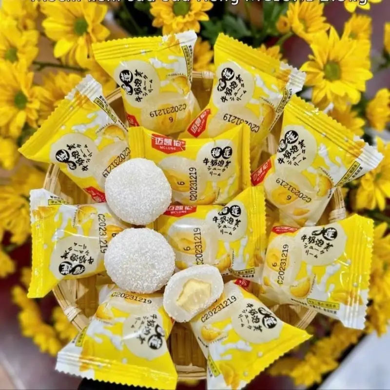 [1kg]6-9Vị Bánh mochi kem lạnh mix : đậu nành, đào , xoài, cam,dau, chanh leo,việt quất,sầu riêng, bơ sữa,khoai môn siêu ngon date mới Thức Ăn Food Food 6