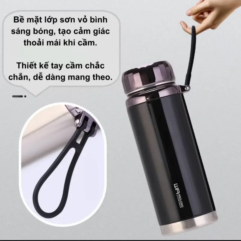 Bình giữ nhiệt nóng lạnh inox 1500-1200-1000ml L31 inox 304 cao cấp hàng chuẩn.(Giao hàng màu ngẫu nhiên) có quai treo 6