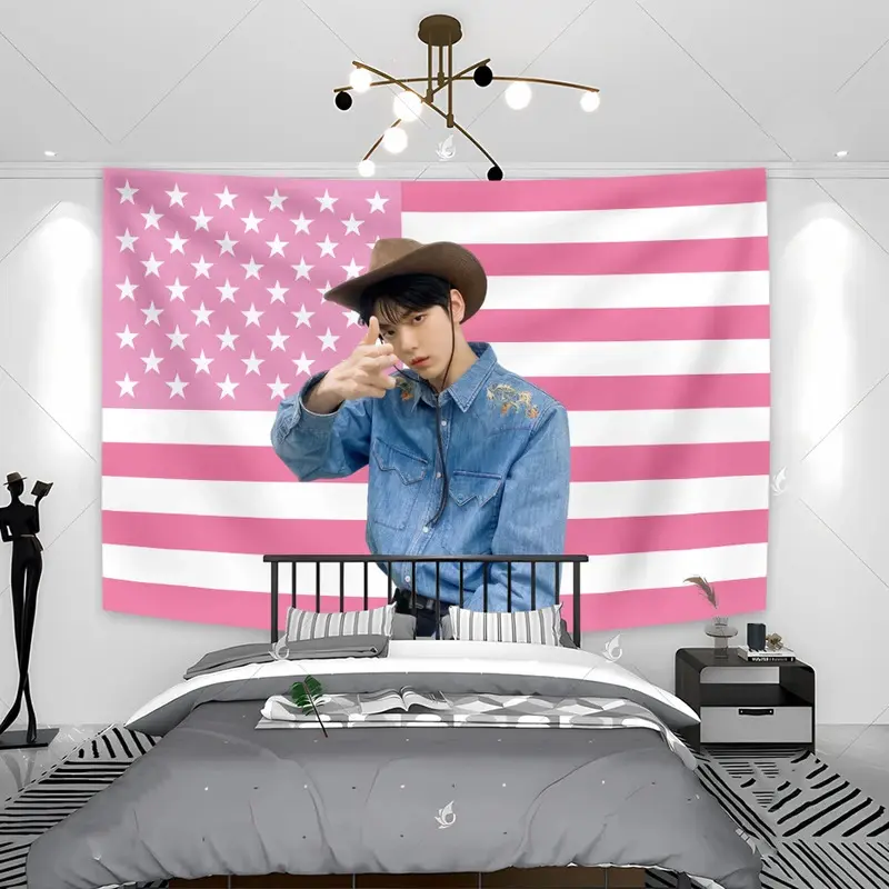 Tấm Thảm Màu Hồng Quốc Kỳ Kpop Idol Txt Soobin, Quà Tặng Cho Moa Soobin, Áp Phích Nghệ Thuật Cho Người Hâm Mộ Kpop, Vải Trang Trí Nền Phòng Khách Kpop Idol Txt Soobin 0