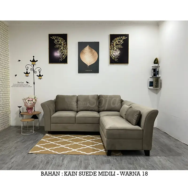 Sofa Kekinian / sofa murah / sofa bagus / sofa minimalis / Kursi / sofa L Minang Eco 10 Bantal Busa Kayu Furniture sofa  ruang tamu 2
