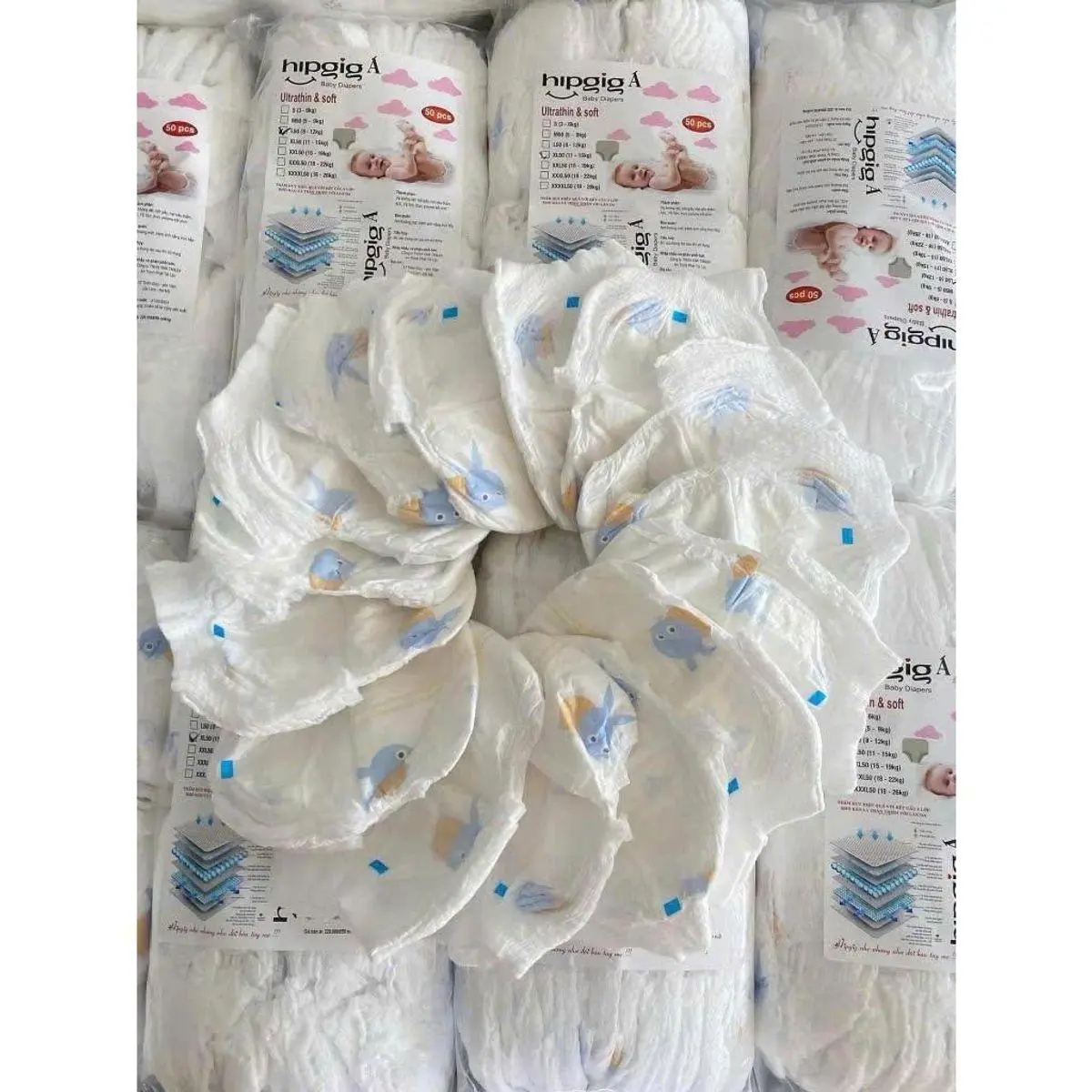 100c Bỉm Hip from xuông cho bé đủ size từ sơ sinh tới 4xl thấm hút tốt LOẠI 1
