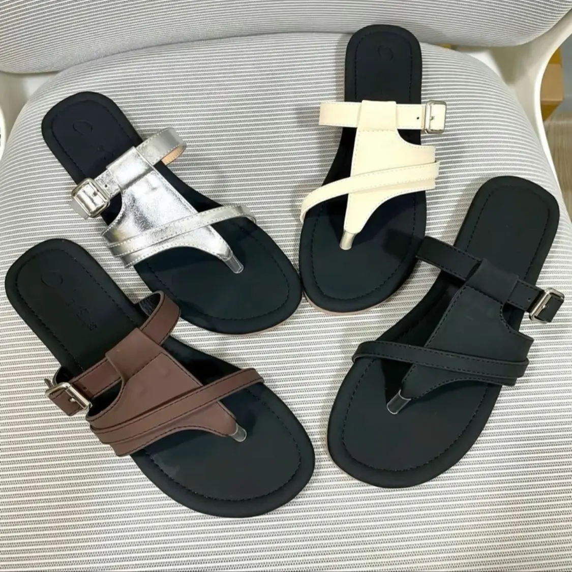 Dép bệt mũi tròn xỏ ngón bảng một bên xinh xắn -Fullsize 35-45