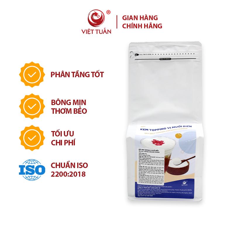 Bột Kem Topping Vị Muối Biển Việt Tuấn - Topping Kem Muối Sánh Béo Cho Cà Phê Muối, Trà Sen Vàng, Gói 1kg