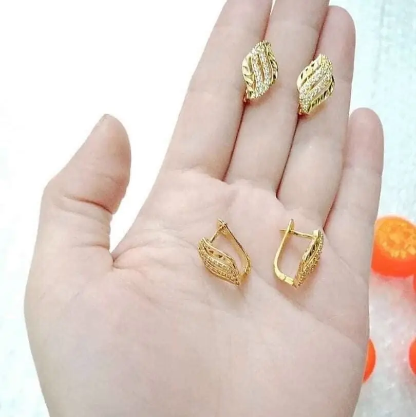 Bông tai lá dinh đá - hàng sỉ & lẻ - UY TÍN TẠO THƯƠNG HIỆU - cam kết hàng giống hình và đẹp hơn hình - Voi