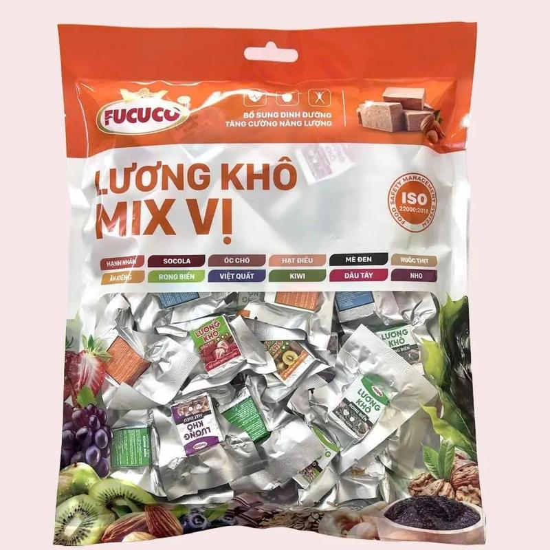 Túi 1Kg Lương khô FUCUCO mix 13 vị Hạt dinh dưỡng và trái cây thơm ngon tiện dụng (Khoảng 64-68 gói nhỏ) Ăn Vặt Food