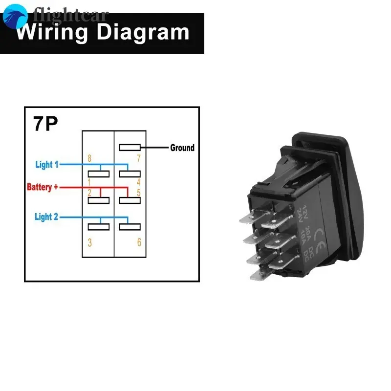 Công Tắc Rocker Chuyển Đổi, trạng thái bật, tắt và tắt, Phụ Kiện Led Xanh DPDT, Thích Hợp Cho Ô Tô, Thuyền, NARVA, Carling, ARB 4