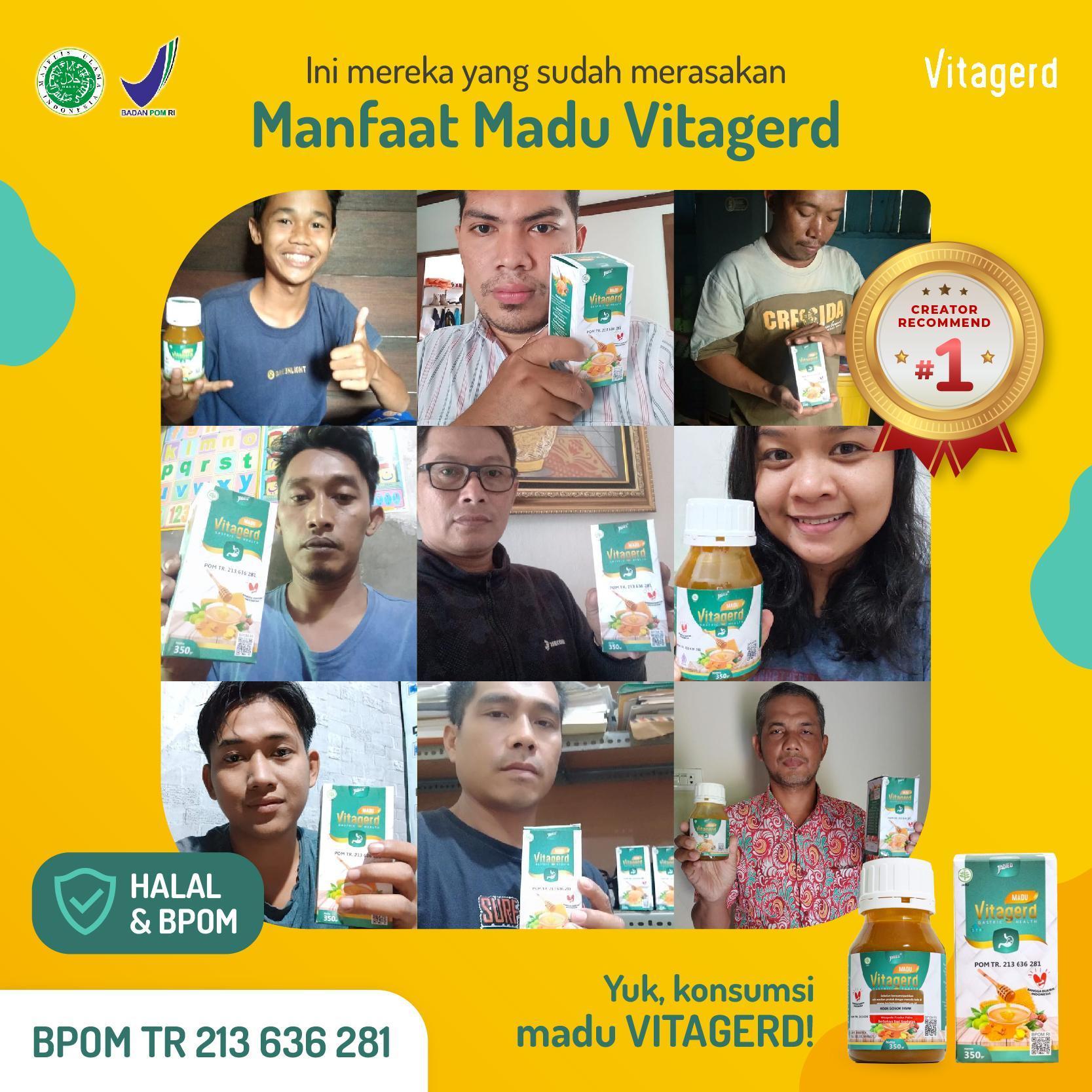 Vitagerd - Madu Lambung Membantu Masalah Asam Lambung, Gerd, Mual, Muntah dan Ganguan Pencernaan - BPOM & Halal MUI | Organik