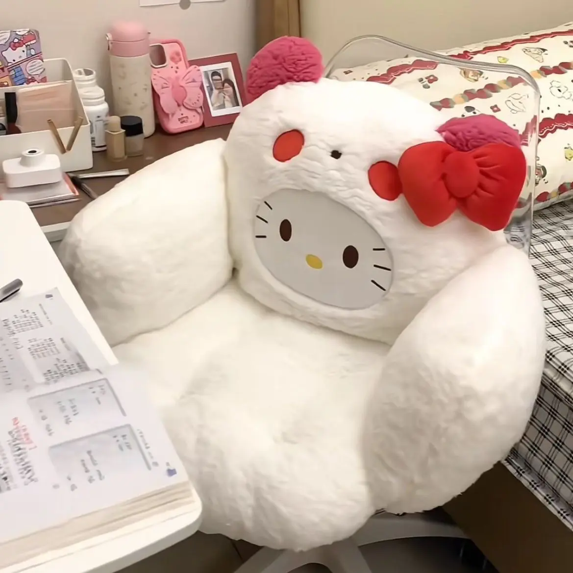 Đệm Tatami, Thiết Kế Hello Kitty, Ghế Lười Sofa Mặt Đất, Ghế Đẩu Lười, Thích Hợp Cho Sàn Nhà, Cửa Sổ, Ký Túc Xá Sinh Viên Dễ Thương, Sử Dụng Trong Gia Đình