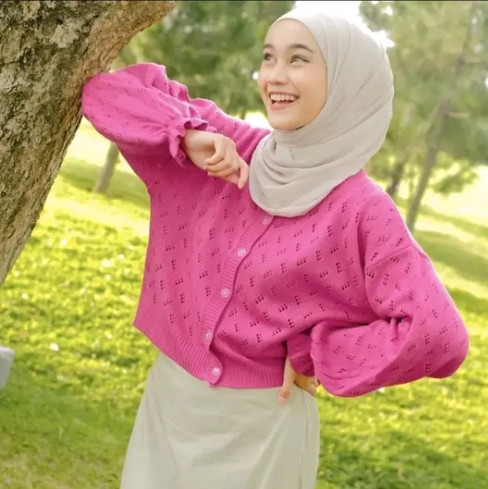 POPYCARDY/CARDIGAN RAJUT WANITA/ATASAN RAJUT WANITA/CARDIGAN KANCING Polos Santai 5