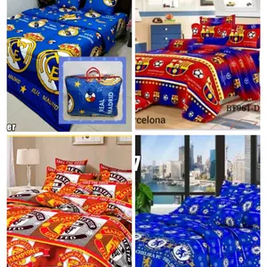 Bedcover set motif bola#bedcover bola Lembut Bantal Katun Sarung