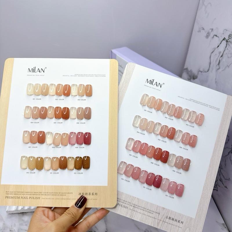 Set sơn gel thạch MILAN 12 màu (tặng kèm bảng màu) - Tone hồng - tông nâu xinh Nữ Women