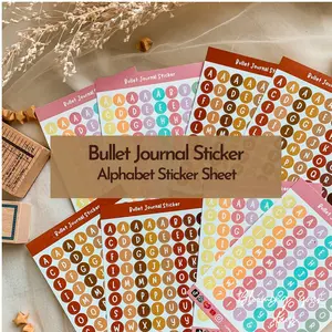 Bloomingyourdays ALPHABET Sticker Deco DIY Planner BUJO Vintage Cute Stiker Huruf