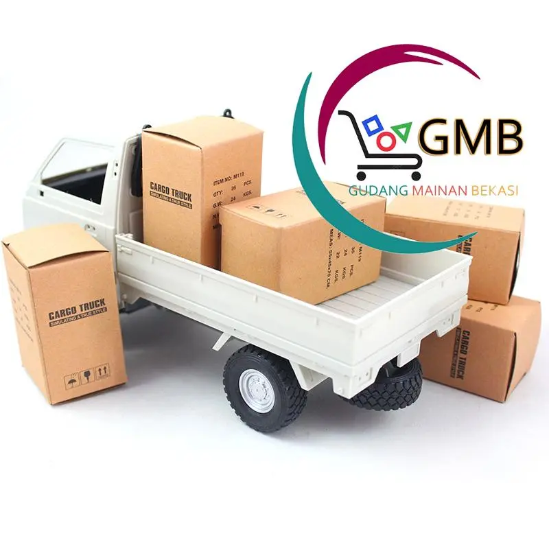 MAINAN ANAK REMOTE CONTROL MOBIL PICKUP 5A-513X MOBIL CARGO ANGKUT BARANG TERBUKA Ban Karet Free Baterai Mobil 4