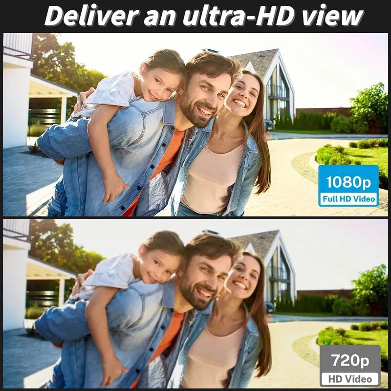 Wireless Smart Video Doorbell, 1080P HD Video Doorbell with Night Vision, Rechargeable Doorbell with PIR Motion-Detection, Home Security System 8