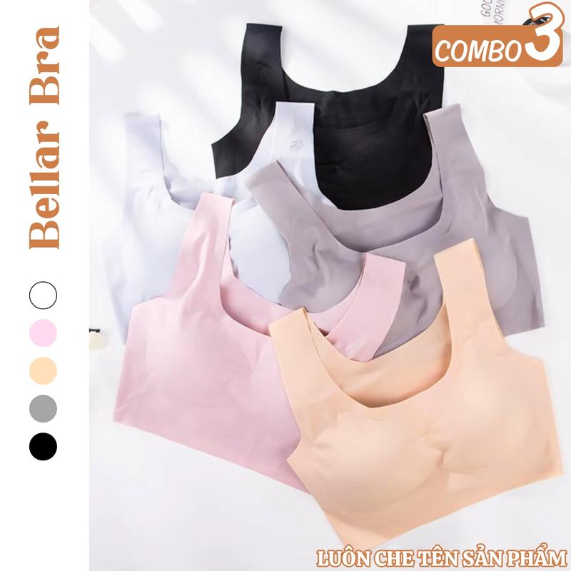 Combo 3 Áo lót su trơn không viền mút mỏng thể thao bản to co dãn mềm mịn siêu mát Bra Top Sport BBA5262