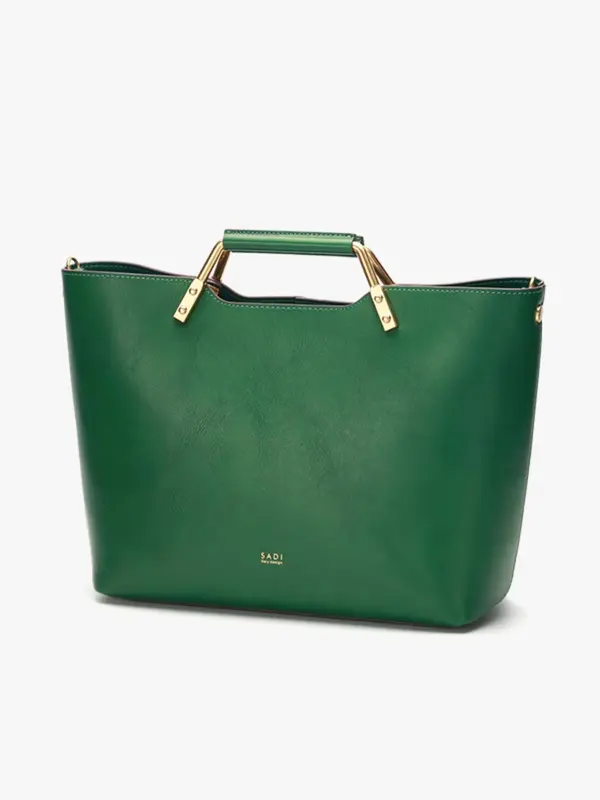 Women's Solid Cowhide Bag, Leather Satchel,  Ladies Purse, Fashionable Purse, Magnetic Closure Handbag for Daily Used, Casual Trendy Versatile High-quality Daily Commuting Bag 2