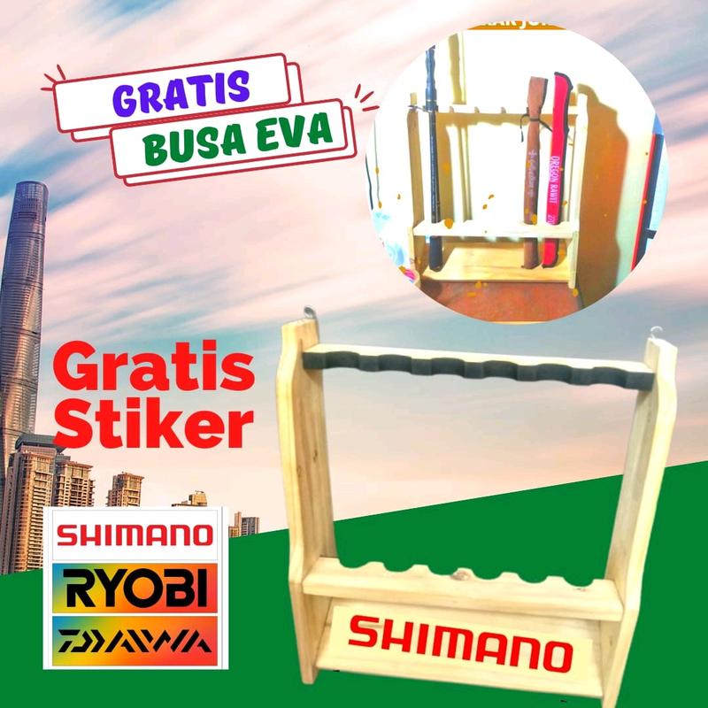 Rak Joran Pancing 6 slot Non Vernis Jat belanda i 0