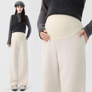 2025 新しいしいしいマタニティパンツ秋と冬のアウターウェア大きいきいきいサイズプラスベルベットシェルパワイドレッグパンツお腹のロングさではないズボンマタニティウェア