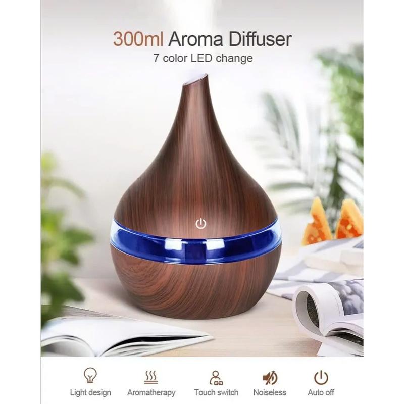 Máy Xông Tinh Dầu Vân Gỗ , Cổ Hạt Gỗ , Phun Sương Tạo ẩm Chống Khô Da, Khuếch Tán Tinh Dầu Thơm Mát 3