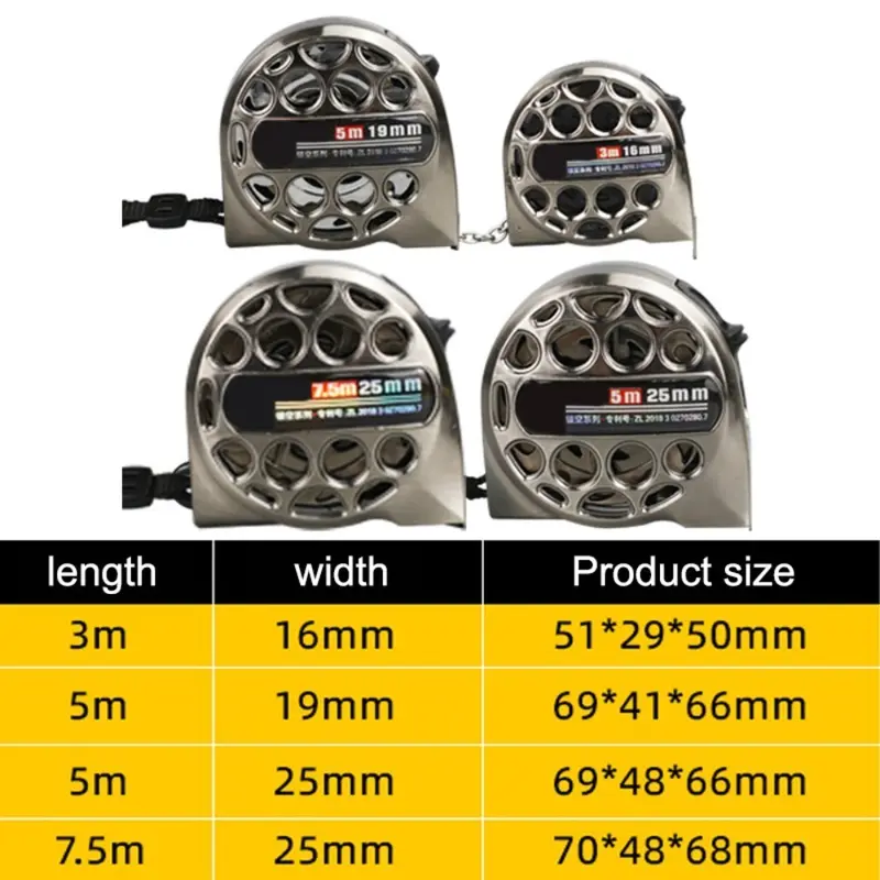 Dụng cụ đo, Thước băng có độ chính xác cao, 3m / 5m / 7,5m, Thước đo, Thước đo gỗ, Thước thép hệ mét 2