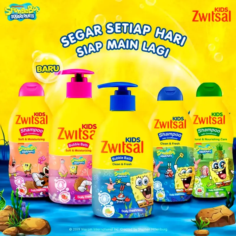 ZWITSAL Kids Bubble Bath Clean & Fresh / 2-in-1 Hair & Body Wash Natural & Nourishing Care 280ml 280 ml Refill 250ml shampoo 180ml Pump - Sabun Bayi 0