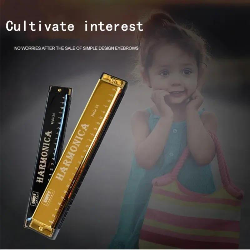 1PCS Professional 24 Hole Harmonica Mouth Metal Organ for Children and Adults Beginners Musical Toys 3