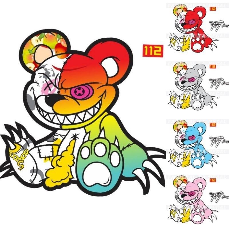 Tem dán xe sticker GẤU MA dán mọi vị trí điện thoại,máy tính,xe máy... 0