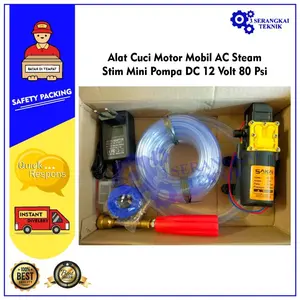 Alat Cuci Motor Mobil AC Steam Stim Mini Pompa DC 12 Volt 80 Psi
