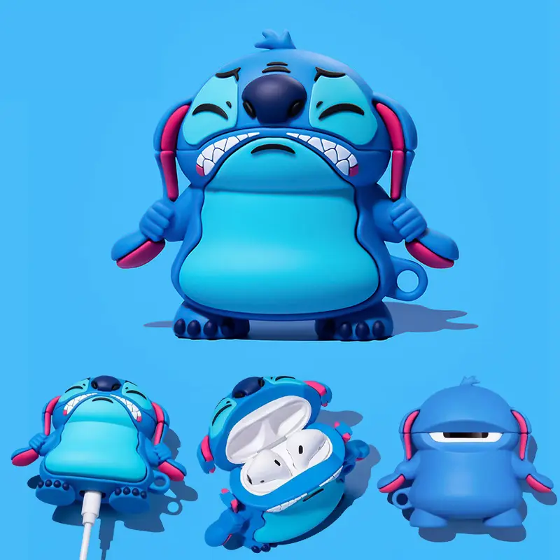 1pcs Disney Stitch Soft Earphone Case for Apple Airpods 1 2 3 Pro Cartoons Stitch Bluetooth Headphone Protective Cover Case Xmas Gift
