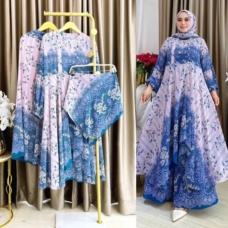 Gamis Set Hijab wanita Nagita series 3