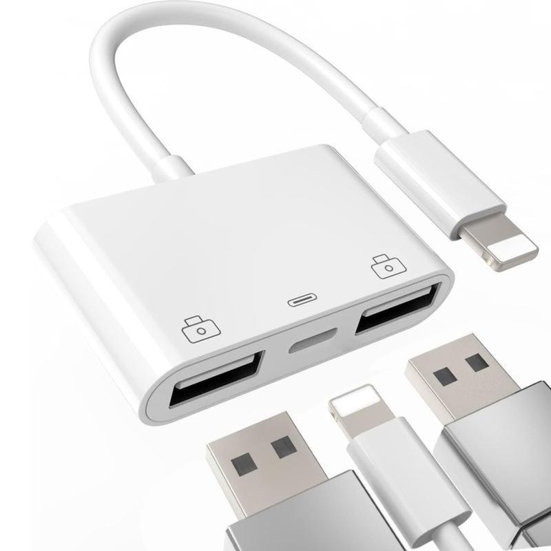 Bộ Chuyển Đổi OTG, có cổng sạc, dành cho iPhone, Bộ Chuyển Đổi máy ảnh đường mòn cho USB chiếu sáng, Đầu đọc thẻ iPhone, Đèn flash USB, dành cho iPhone