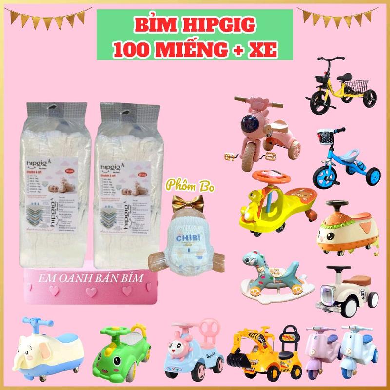 [ 100 MIẾNG + XE] BỈM QUẦN HIPGIG, KÈM 1 CHIẾC XE TỰ CHỌN, PHÔM BO ĐÙI , MỎNG MỀM THẤM HÚT 600ml , NÊN MẶC BAN NGÀY.