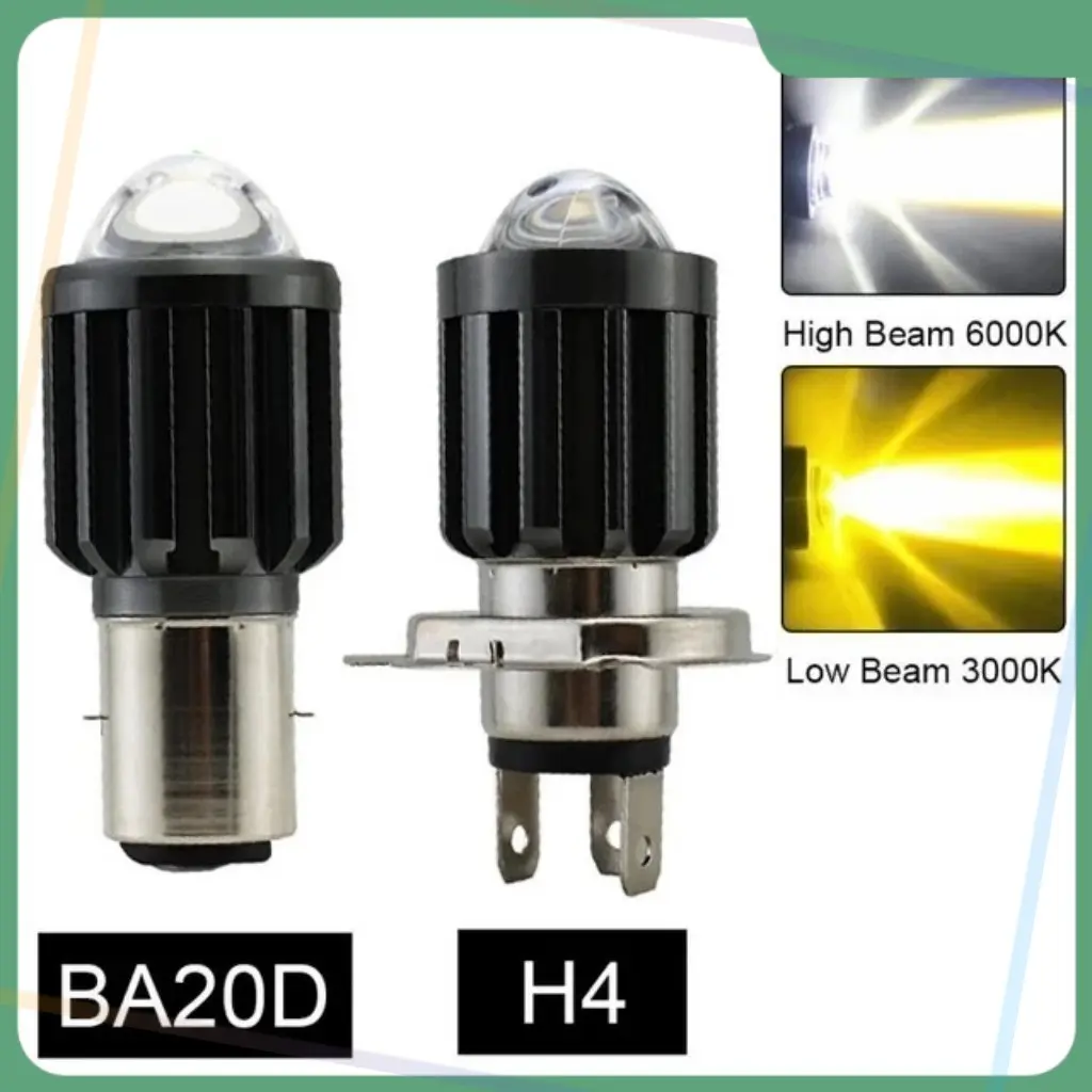 Đèn Pha Bi Cầu Mini H4 2 Màu Thích Hợp Cho Mọi Loại Xe