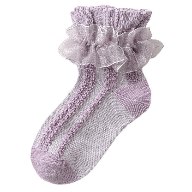 Tất Ren Đôi Cho Bé Gái, Thời Trang Trẻ Em, Công Chúa Khiêu Vũ, Cotton, A23 3