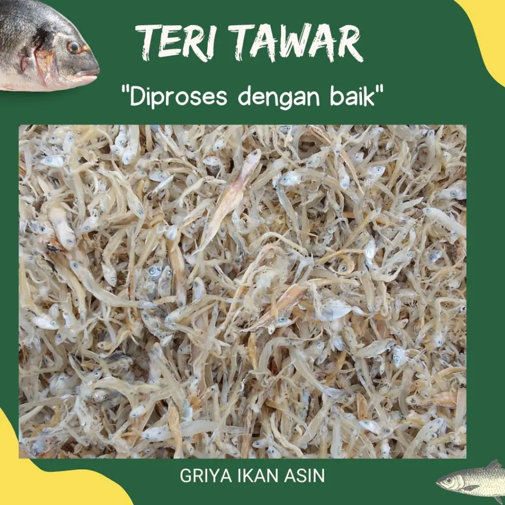 ikan Teri Nasi KERING TAWAR/Teri tawar kering istimewa best seller
