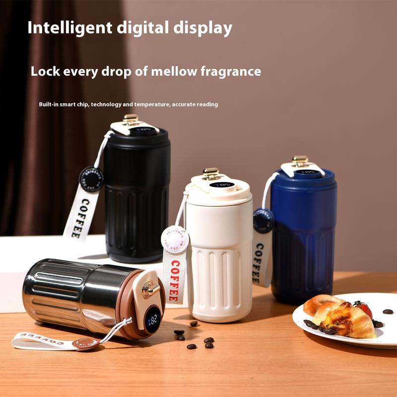 Product Introduction of New Coffee Cup 316 Stainless Steel Insulation Cup Women's Water Cup Intelligent Temperature Display Insulation Cup Cold and Hot Drink Water Cup Office Cup Sports Outdoor Water Cup Gradient Color Water Cup 410ml 1