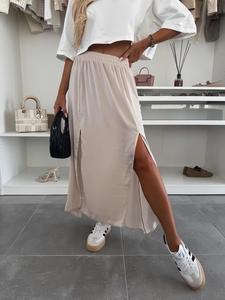 Women's Solid Color Skirt, Casual Fashion A Line Skirt for Daily Wear, Ladies Bottoms for All Seasons