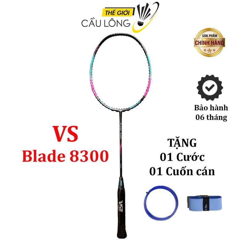  Vợt Cầu Lông VS Blade 8300 tặng 1 quấn Cán Vợt Kalovi màu ngẫu nhiên 1 bao vợt 1 bộ cước màu ngẫu nhiên có đan theo mức kg yêu cầu chất liệu Carbon badminton Sport dùng cho Nam và nữ Cacbon 