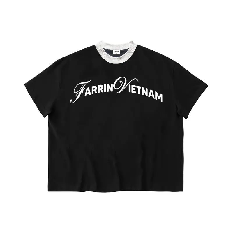 Áo Thun BOXY 280gsm - FARRIN - FR Vietnam -  In phồng - 100% Cotton 2C . Menswear Cổ Tròn áo hust quần cạp trễ nam áo đạo tỳ 0
